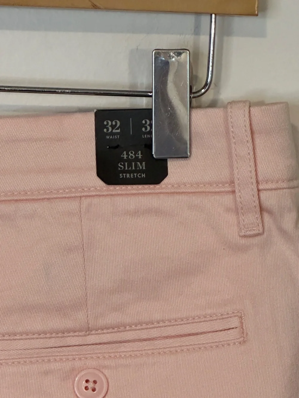 J. Crew Men's 484 Slim-fit Stretch Chino Pant Subtle Pink 32 x 32 NWT